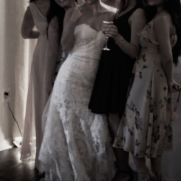 June& Hudson blush color floral midi dress. Size S - Picture 3 of 7